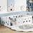 Floor Bed With Heightened Safety Guardrails And Door, Solid Wood Bedframe With Rails-609744995