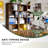  6-Tier Bookshelf Set, 2-Pciece 70 Inch Tall Bookcase with Barn Door！-370213056