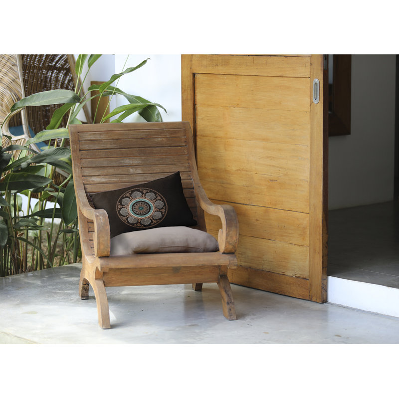  Housse et insert de coussin rectangulaire en vitrail pour l'extérieur, Brun