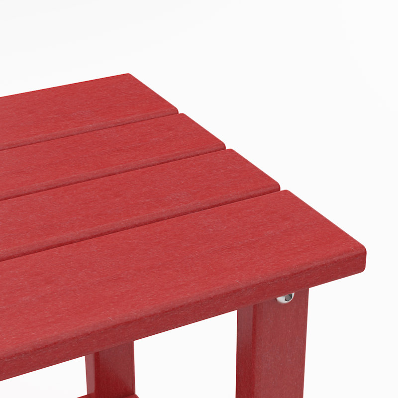 Table de bout extérieure à 2 niveaux Adirondack, table de bout de patio en PEHD toutes saisons, Rouge brillant