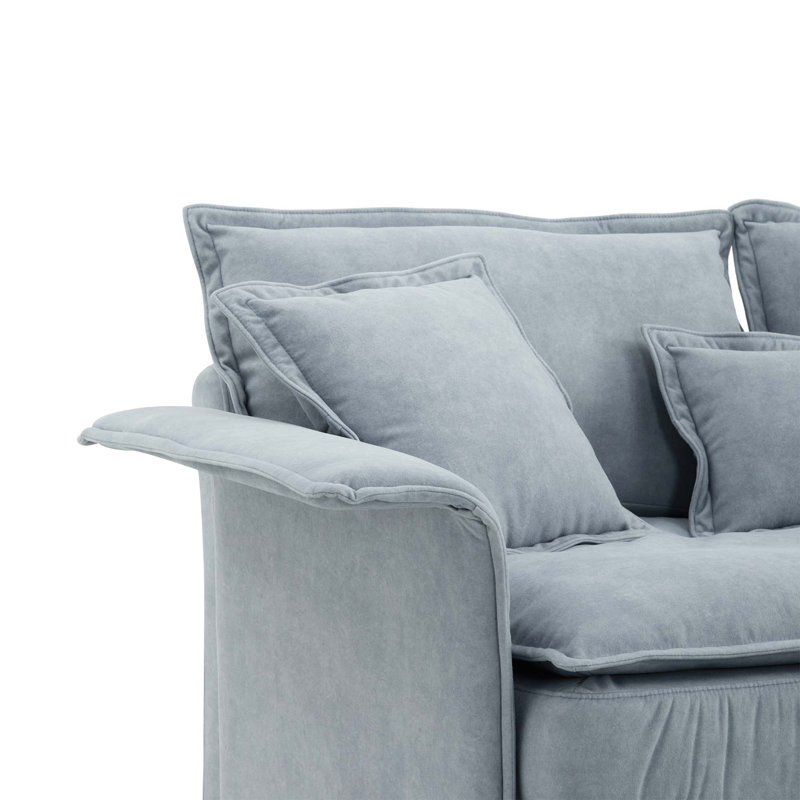 3 - Piece Upholstered Sectional, Blue Tech Cloth