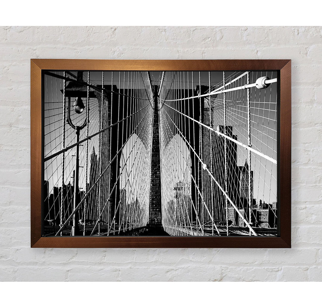 NYC Brooklyn Bridge Architect B N W - Einzelner Bilderrahmen Kunstdrucke