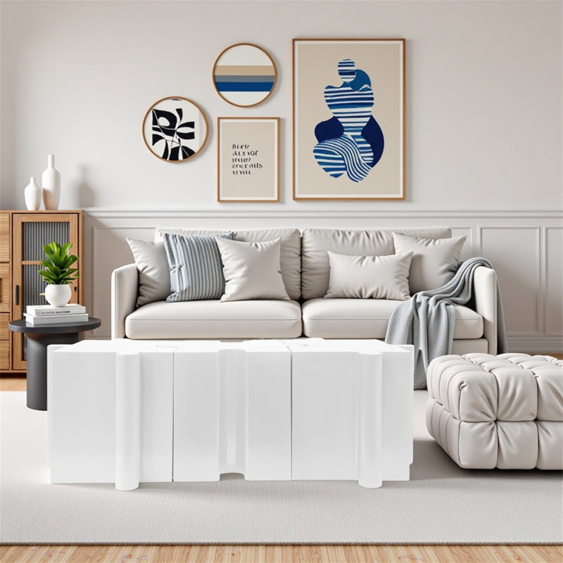 Ensemble de trois tables de casse-tête pour l'intérieur et l'extérieur, Blanc