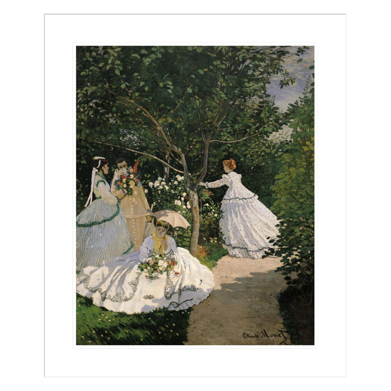 «Women in the Garden» par Claude Monet, impression giclée encadrée, H 27,86 po x l 23,5 po