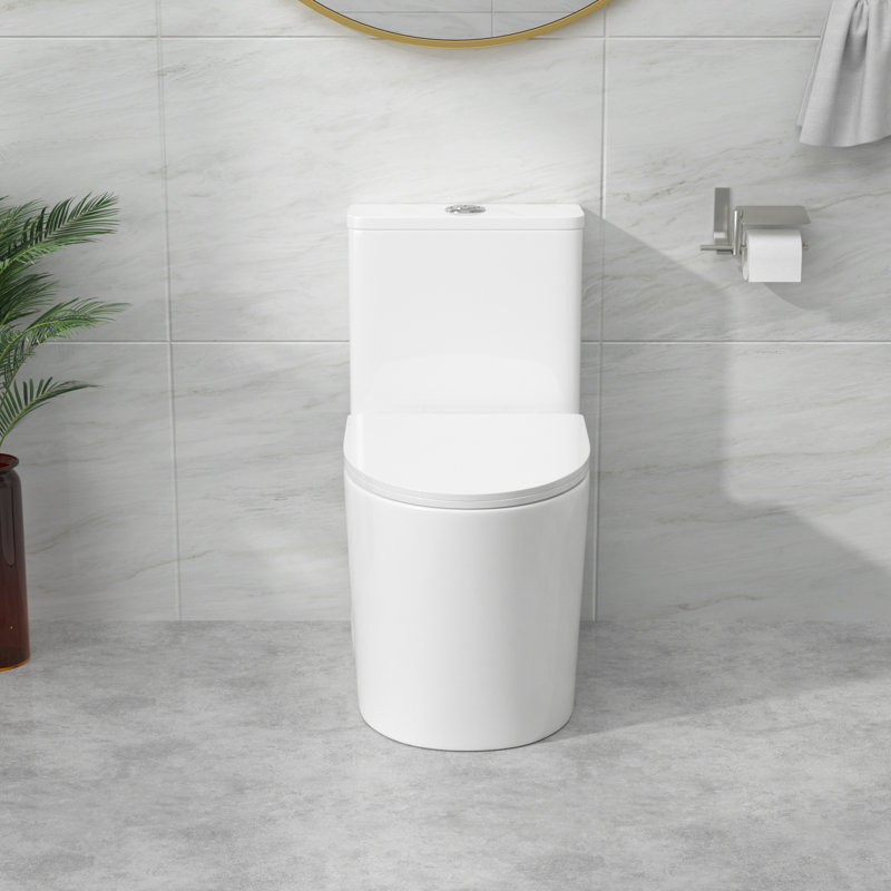 Toilette allongée une pièce à double chasse avec hauteur confortable (siège à fermeture en douceur inclus)