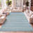 Montral Minimalist Stripe Turquoise/Cream Rug-1603015484