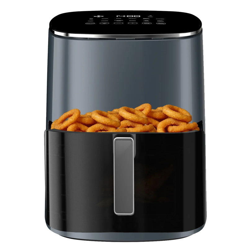 Air Fryer 12-In-1, Compact & Large 6-Qt With Viewing Window, Roast, Reheat, Dehydrate, Bake, Steam, Gray