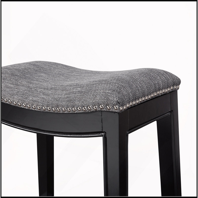 Tabouret de comptoir Saddle, Tissu gris