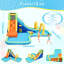 Jeu gonflable pour enfants avec glissade d'eau 13,94 pi x 11,15 pi avec glissade d'eau