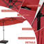Parasol d'extérieur à DEL 15 pi avec 48 lumières à manivelle Bourgogne-492740542