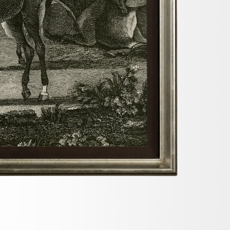 Equestrian Scenes III by Vision Studio Hand Embelished Textured Framed Art Print Matted under Glass