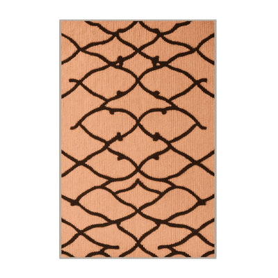 Tapis orange en treillis lavable à la machine