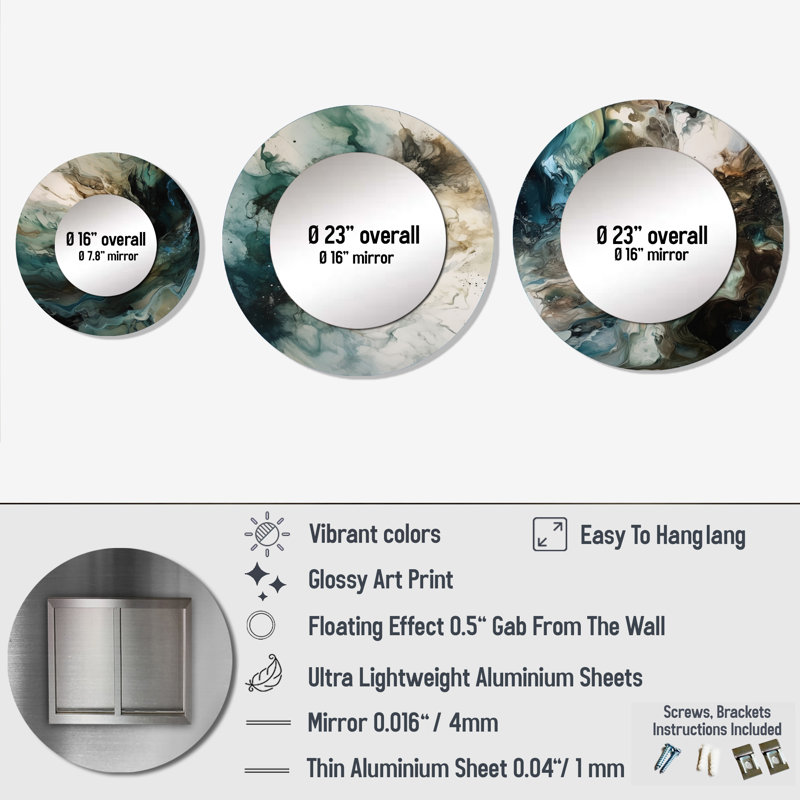 Ekrem Metal Round Mirror