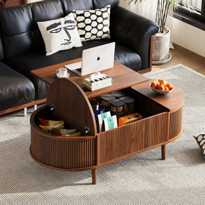 Table basse ovale moderne avec rangement caché 47,24 "Modern