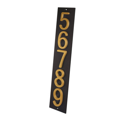 Amgo Flush Mount Modern Personalized House Numbers Vertical Address Plaque