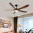 5 Blade Solid Wood 52 Inch Ceiling Fan Light