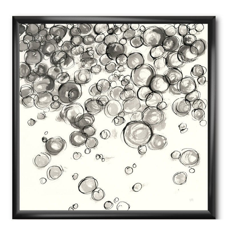 « simple bubbles iv »-cadre photo imprimé sur toile, Cadre noir, H 16 po x l 16 po x P 1 po
