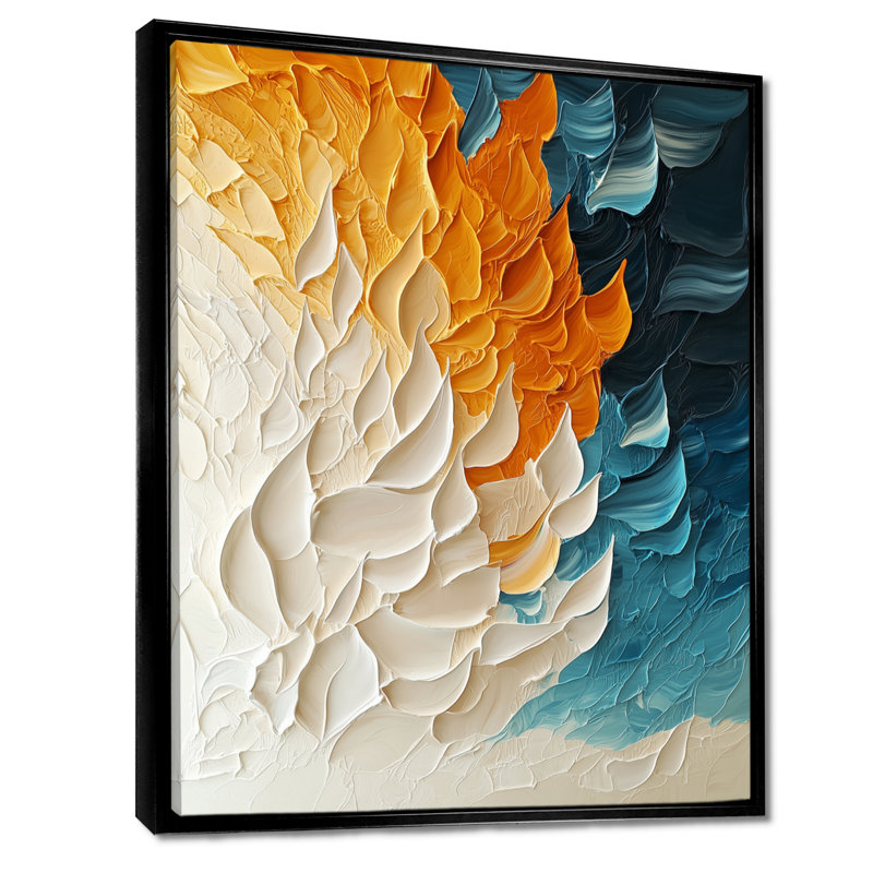 Oliveria Biomorphism Wave to Sand Migre I - Biomorphism, art mural, Noir, Reproduction avec cadre flottant, H 20 po x l 12 po