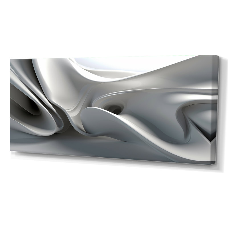 Blanc noir abstrait contemplatif - impression, Toile tendue, H 28 po x l 60 po x P 1,5 po
