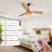 52'' Abs Ceiling Fan Light With Rattan Shade And Remote Control Included