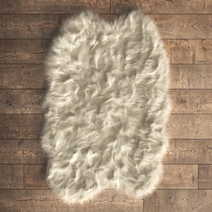 Beverley White Faux Sheepskin Fur Area Rug