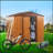6 Ft. W X 6 Ft. D Metal Storage Shed Appealing Horizontal Siding  In Woodgrain With Coffee Trim To Complement