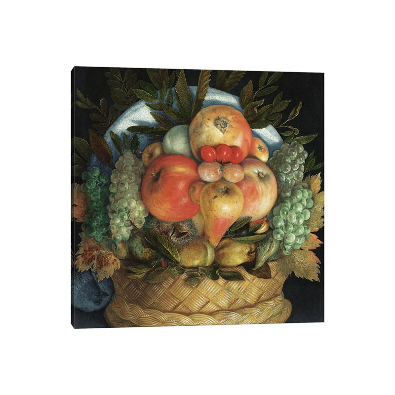 Reversible Anthropomorphic Portrait Of A Man Composed Of Fruit by Giuseppe Arcimboldo - Painting on Canvas, Wrapped Canvas