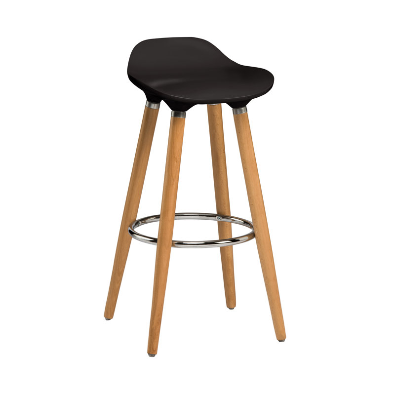 Trisha Counter Stool with Metal Frame, Natural/Black