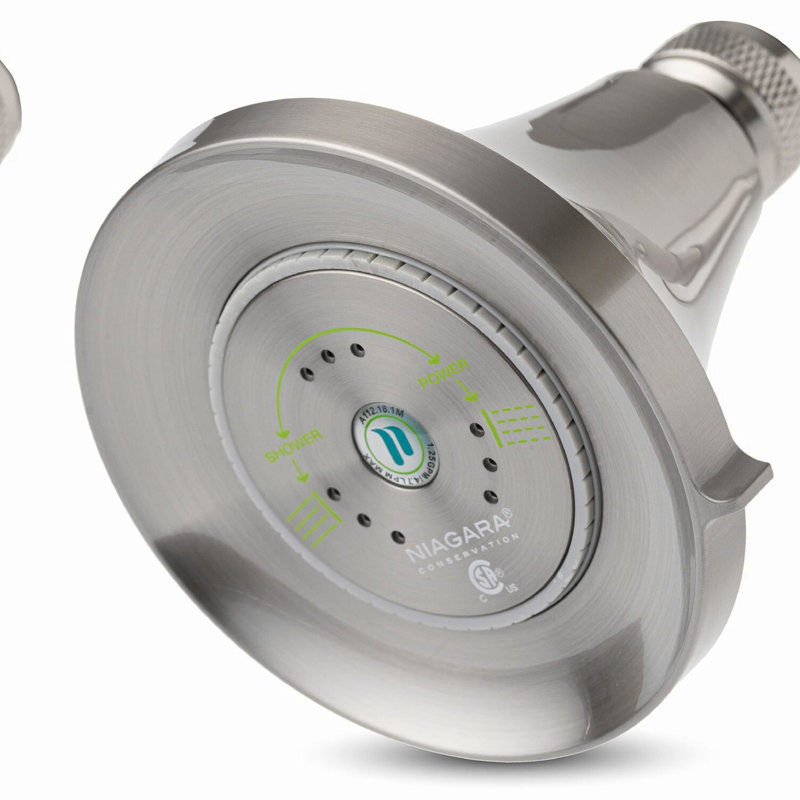 EcoFlow Luxe 3-Spray Adjustable Shower Head - Brushed Nickel, High-Pressure 1.75 GPM