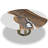 Walnut Round Metal Base Dining Table-57360317-57360322-57360316