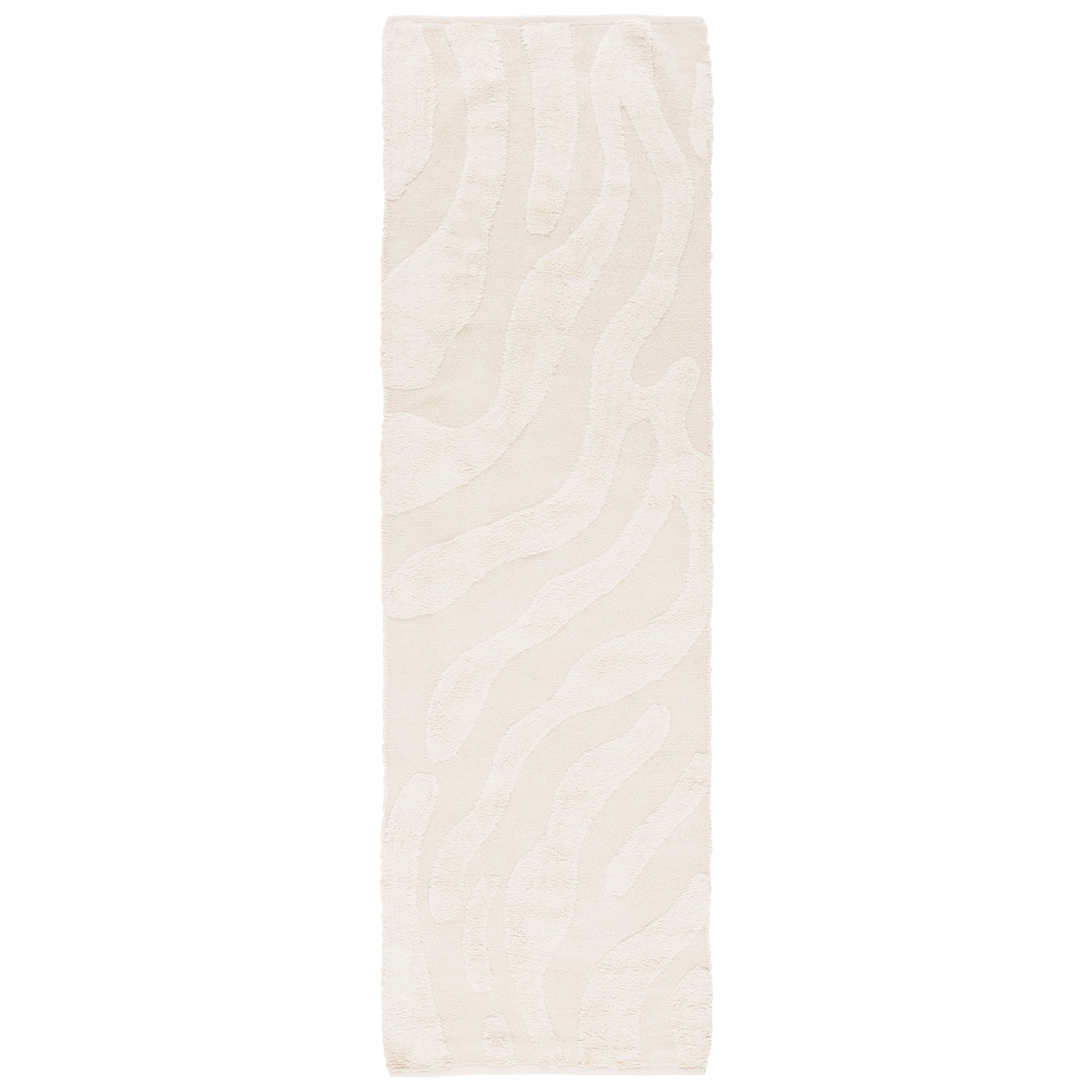 Moura Handmade Recycled Cotton Ivory Rug, Runner 2'3" x 8'