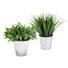 Herbe artificielle en pot en métal