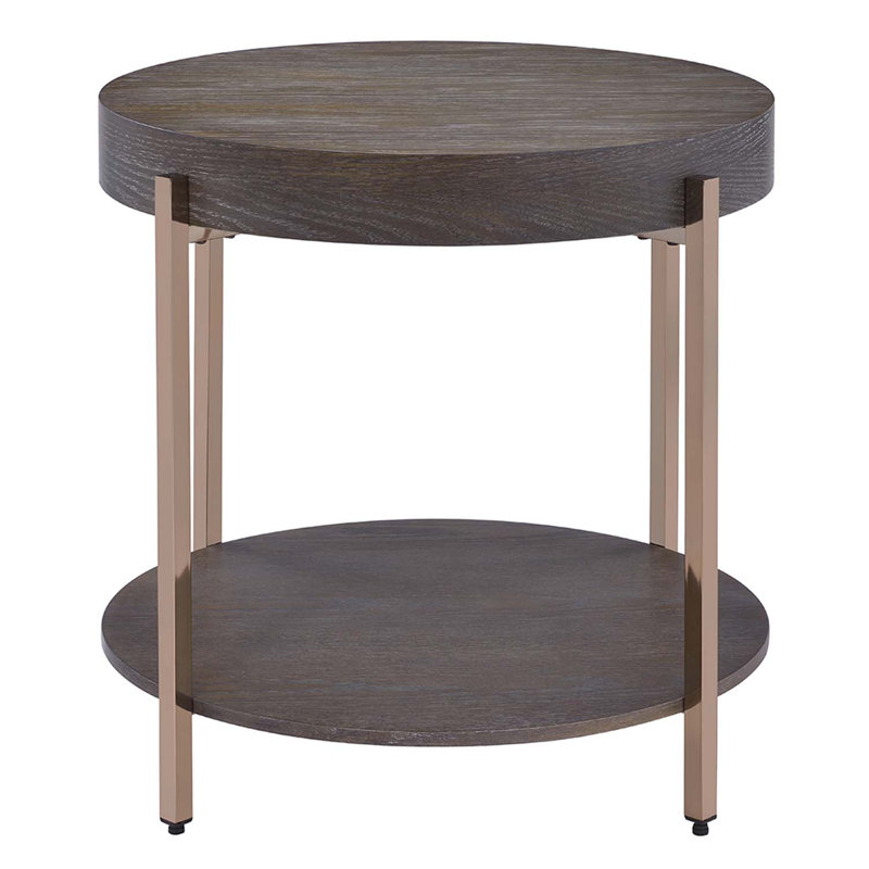 Table de bout Weyton, brun clair et champagne