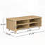 Table basse moderne de style Mid-Century avec rangement: finition en bois naturel, 4 tablettes ouvertes et 2 portes, pour le salon, le centre de divertissement, le cinéma maison-1069345742