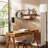 Casual Home Metal and Glass Wall Storage with Round Mirror, Iron Frame, Geometric Design and Dual Shelving