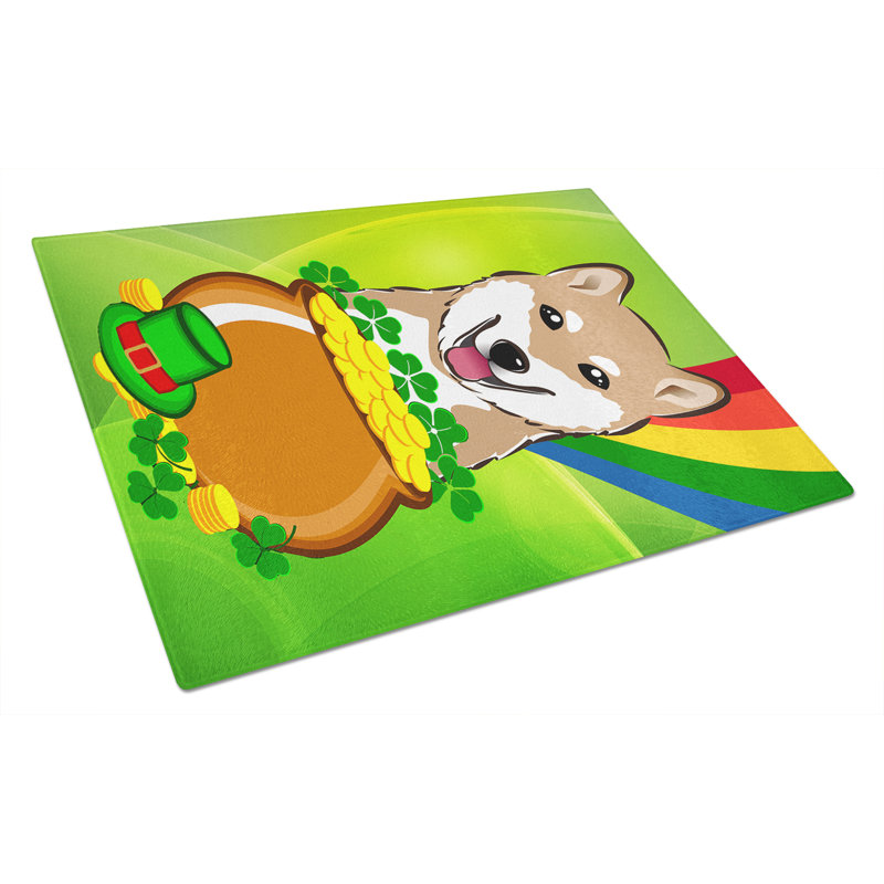 Planche à découper en verre trempé st. patrick de the caroline, Shiba Inu