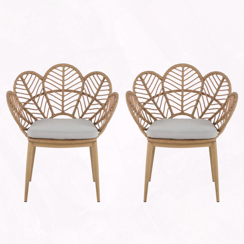 Chaise longue d'extérieur en osier paon de style papasan