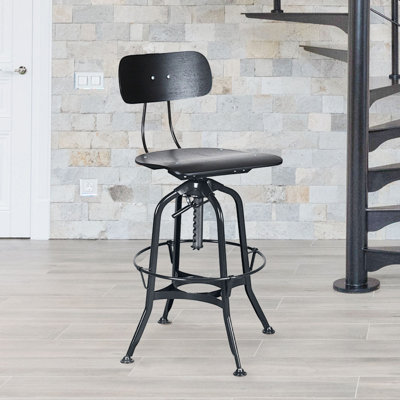 Toledo Swivel Adjustable Height Counter Stool with Metal Frame