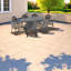 Élégant ensemble repas de patio 9 pièces, aluminium durable, charme extérieur