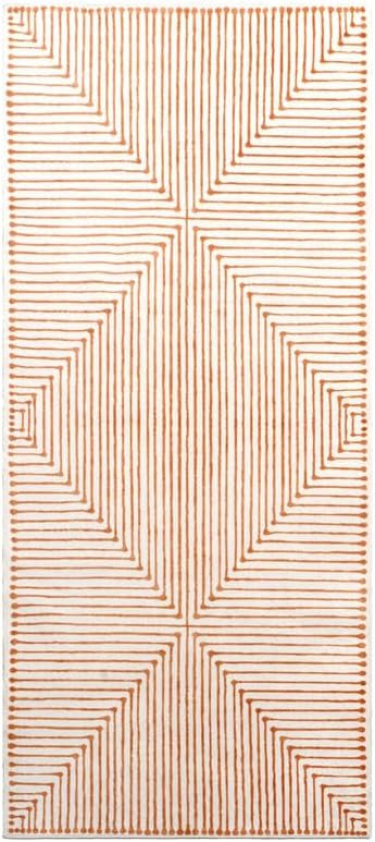 Claros - Indoor, Machine Washable Area Rug - 2'6"x7' Orange Beige Home Carpet, Runner 2'6" x 7'
