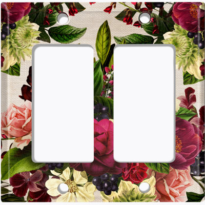 Plaque murale berçante 2 bandes Flower Rose Red White
