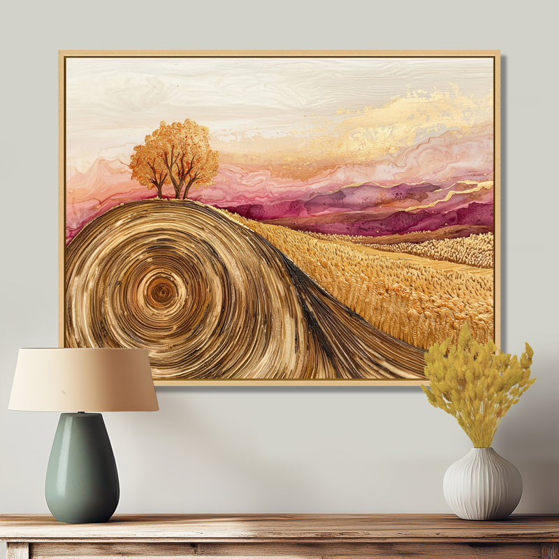 Doshia - Landscapes Wall Art, H 24 po x l 32 po, Impression encadrée flottante, Crème, crème