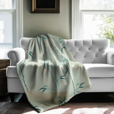 Motif de bambou - couverture Sherpa de qualité supérieure 1 pièce