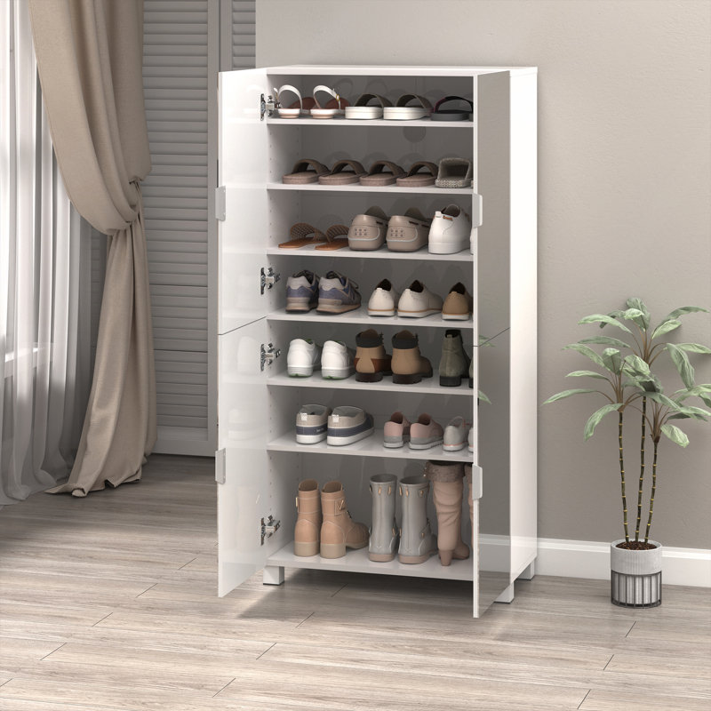 Grande armoire à chaussures avec miroir