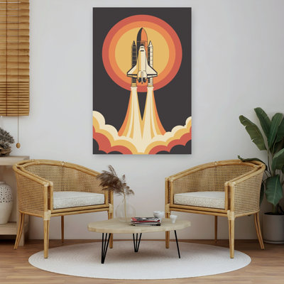 «Retro Navette spatiale», impression d'art rétro rétro paysage nature