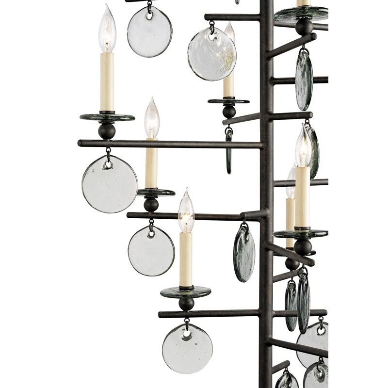 Sethos 12 - Light Wrought Iron Dimmable Modern Linear Chandelier