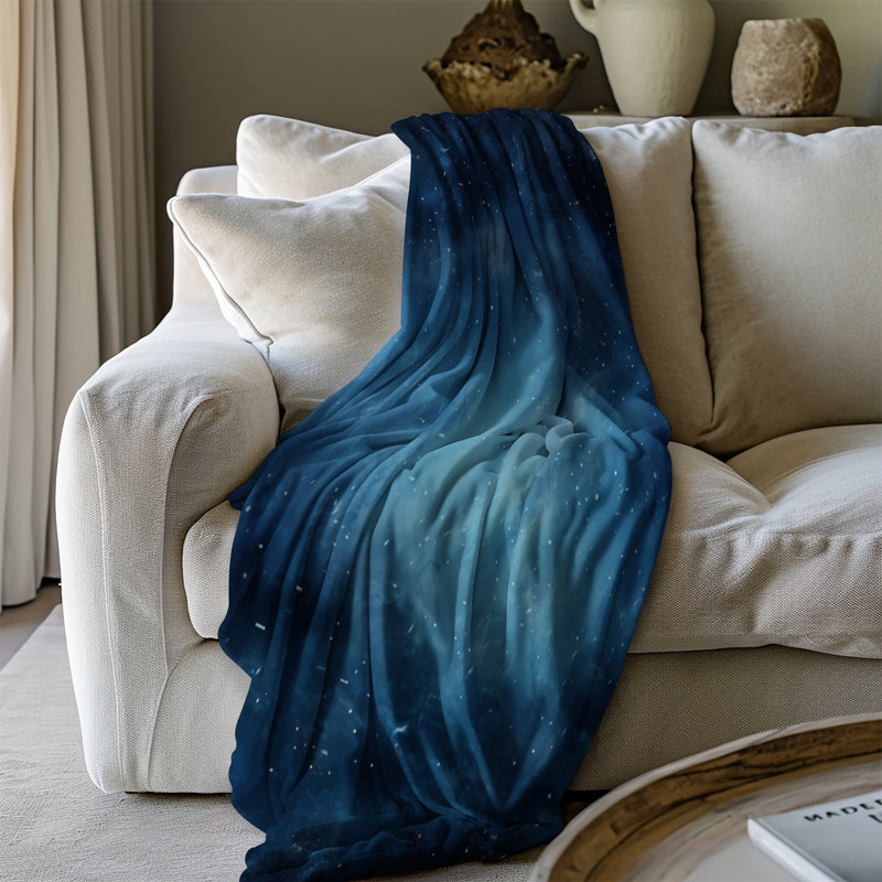 Berceuse lunaire - couverture en sherpa de qualité supérieure 1 pièce - reproduction d'art luxueuse, Lit simple