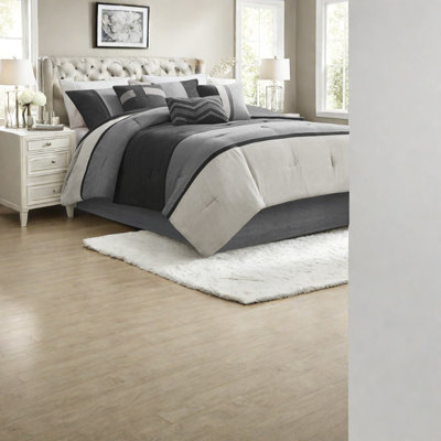 Luxurious Faux Suede Bedding Sets, Black Polyester, Modern Elegance For Home