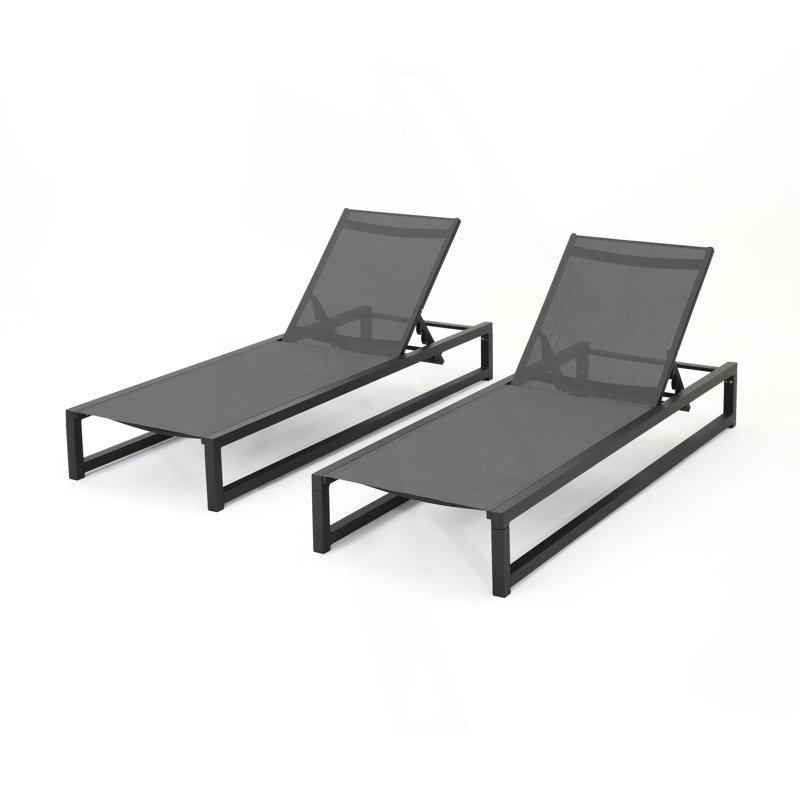 Chaise longue (ensemble de 2), Gris