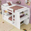 Lit superposé double au-dessus de double avec lit gigogne simple et tablettes de rangement-1955183435